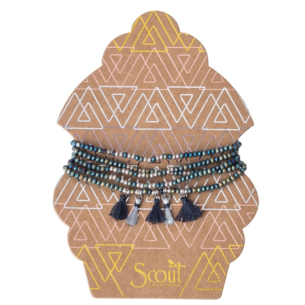 Scout Metallic Tassel Wrap - Neptune/Silver